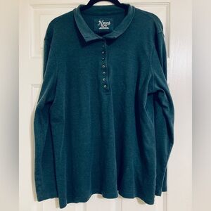 Natural Reflections Long Sleeve Polo Top